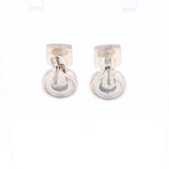 Square Swirl Mother of Pearl Stud Earrings