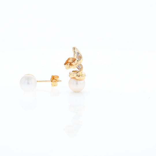 Pearl Spiral Stud Earrings