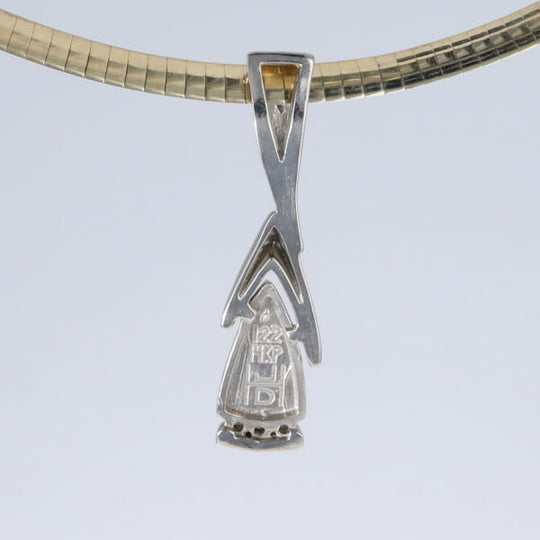 Opal Pendant Triangle Inlaid Design with .06ctw Round Diamonds