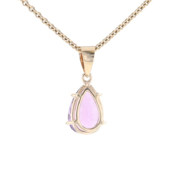 Pear Solitaire Amethyst Pendant