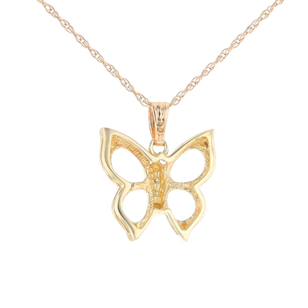 Diamond Butterfly Pendant