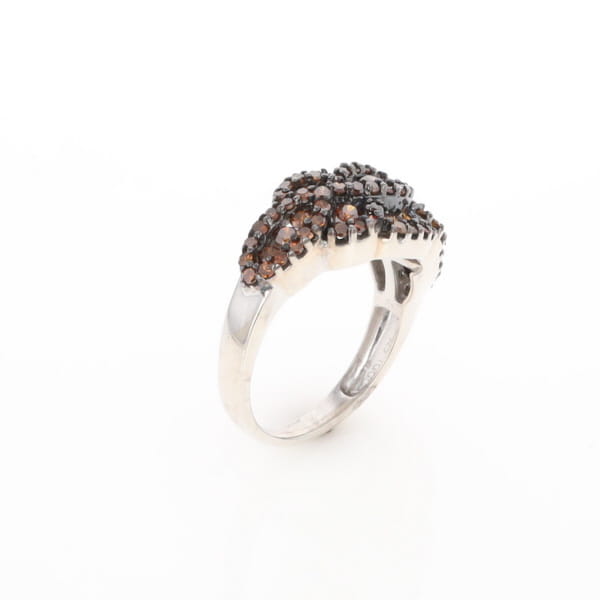 Knot Cluster Orange Diamond Ring