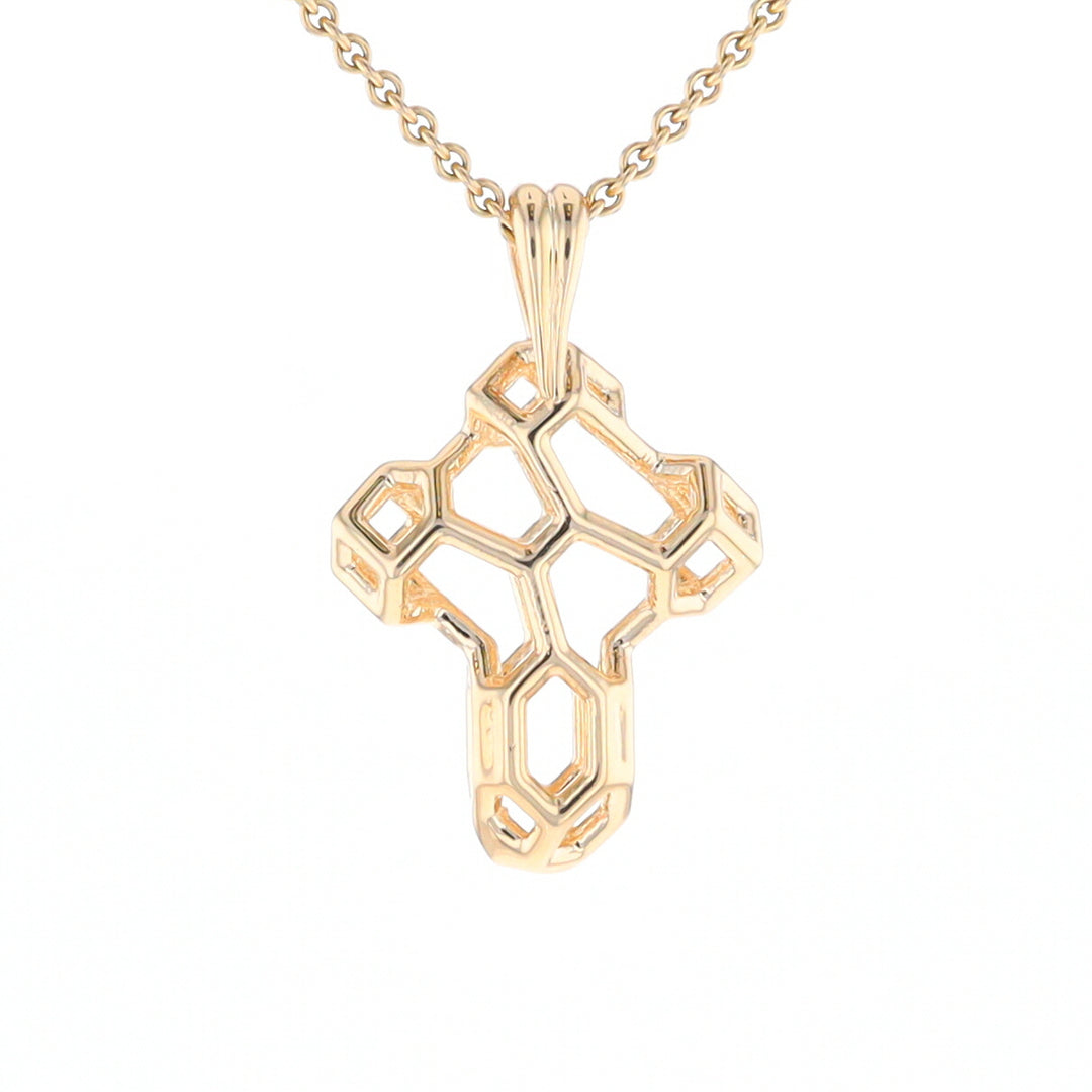 Small Voronoi Cross Pendant