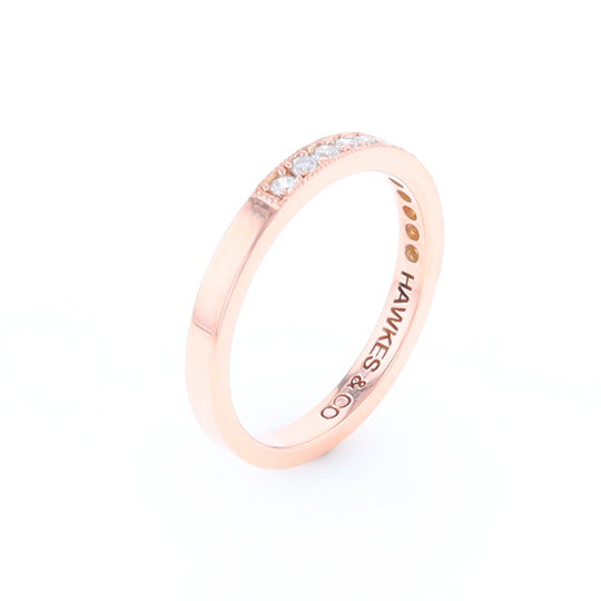 Rose Gold Milgrain Diamond Wedding Band