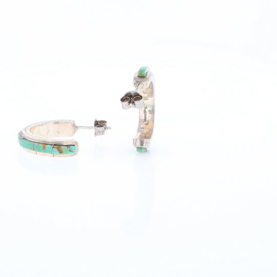 Turquoise Semi-Hoop Earrings