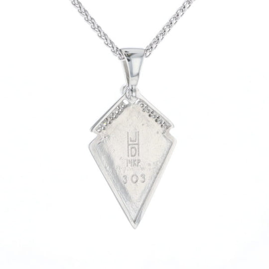 Onyx Kite Design Inlay .19Ctw Diamond Pendant