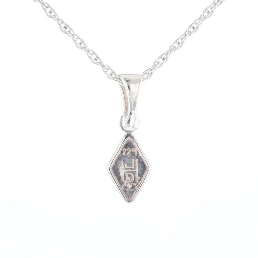 Sterling Silver Gold Quartz Inlaid Diamond Pendant - G3