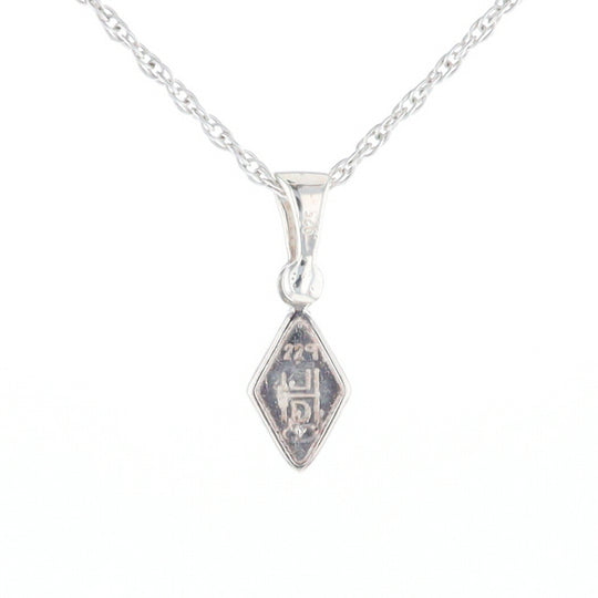 Sterling Silver Gold Quartz Inlaid Diamond Pendant - G3