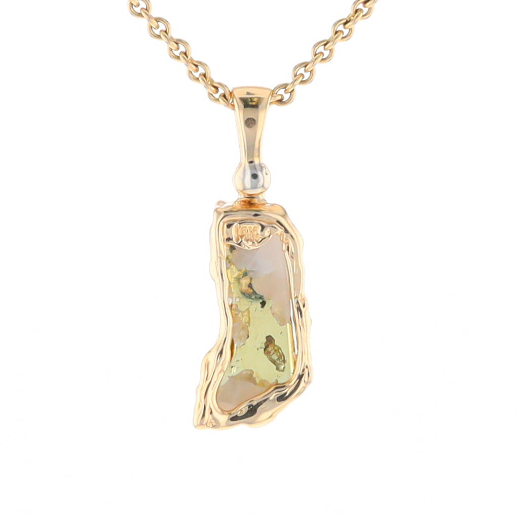 Gold Quartz Freeform Pendant (G2)