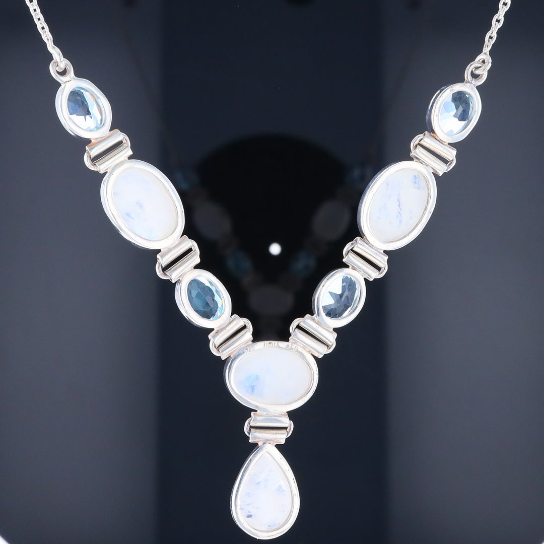 Moonstone & Blue Topaz Necklace