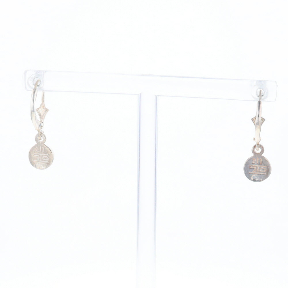 Gold Quartz Inlaid Round Bezel Earrings