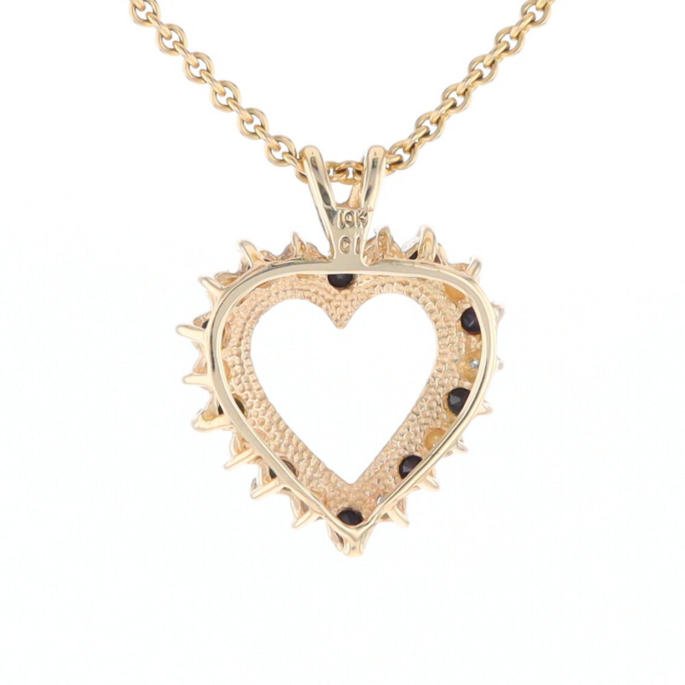 Open Heart Sapphire & Diamond Pendant