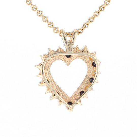 Open Heart Sapphire & Diamond Pendant