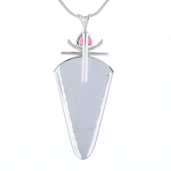 Druzy Quartz & Pink Trillion Tourmaline Necklace