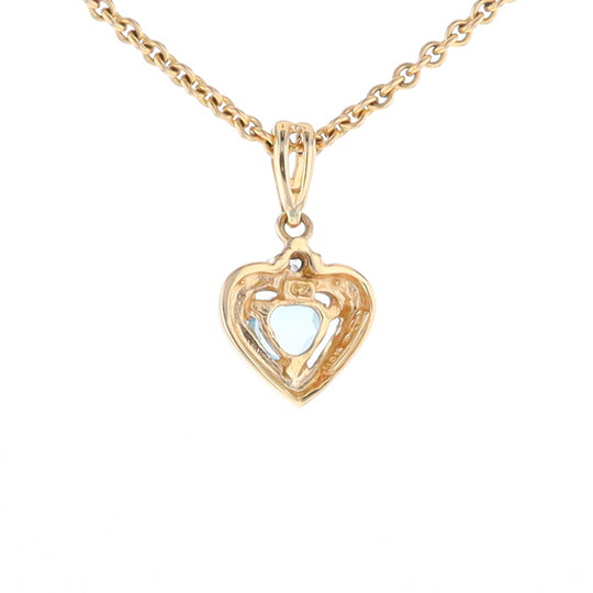 Blue Topaz Heart Pendant