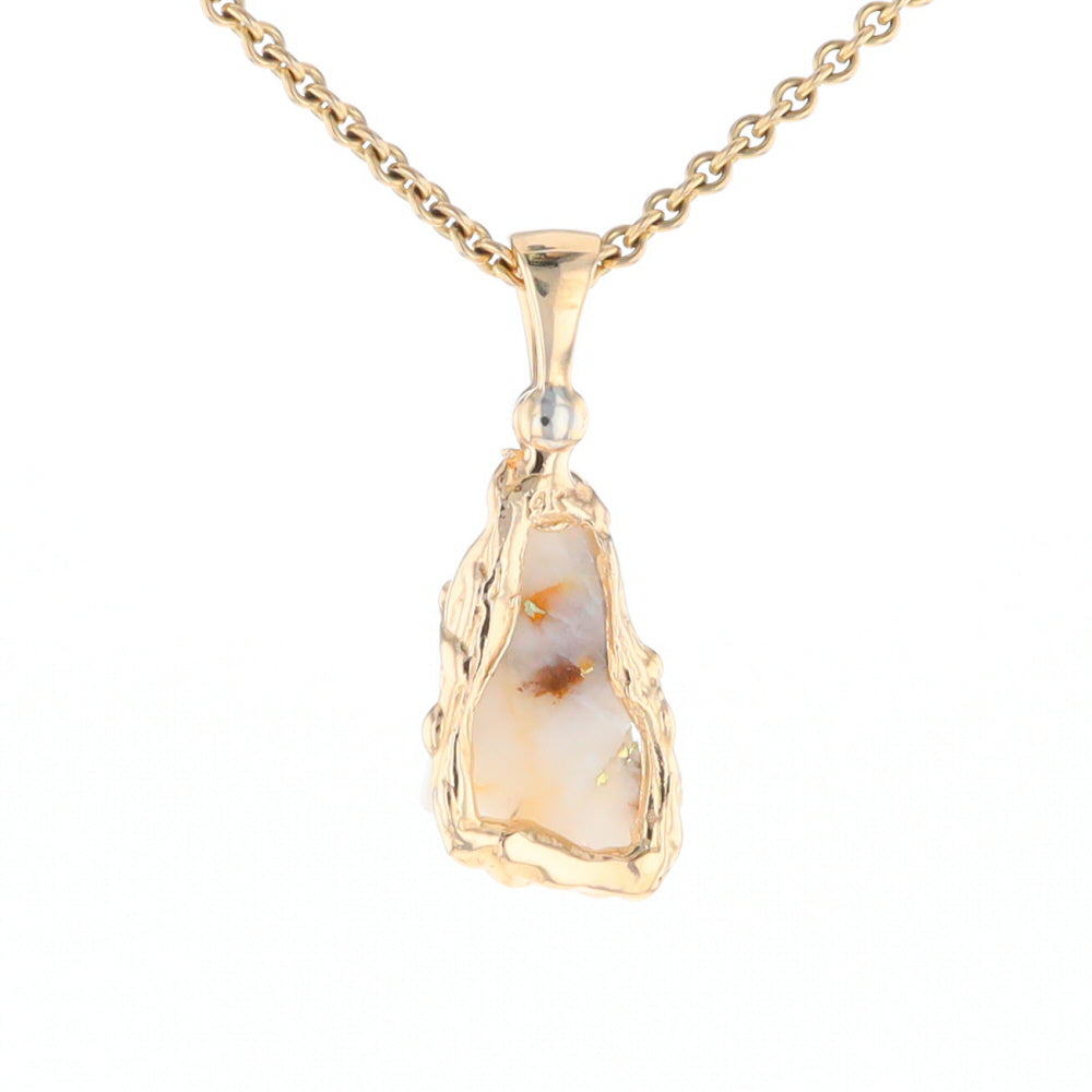 Rough Gold Quartz Freeform Pendant