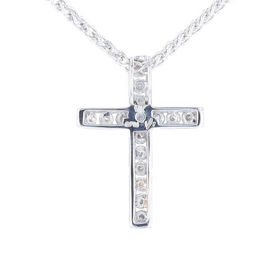 Channel Set Diamond Cross Pendant