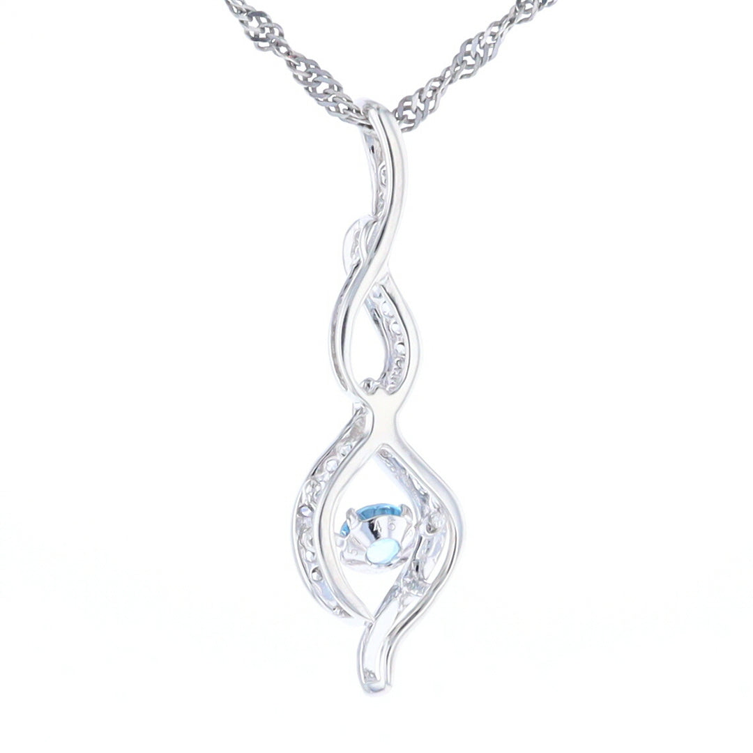Floating Topaz Twisted Necklace