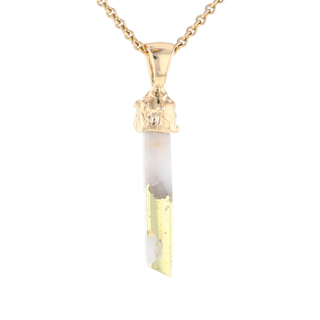 Gold Quartz Free Form Pendant