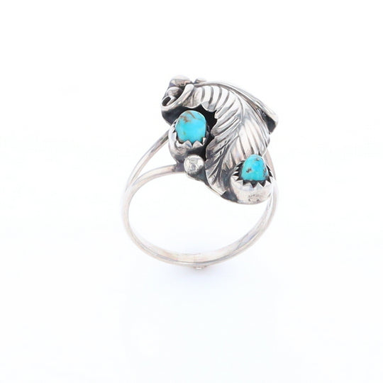 Native Turquoise Feather Ring