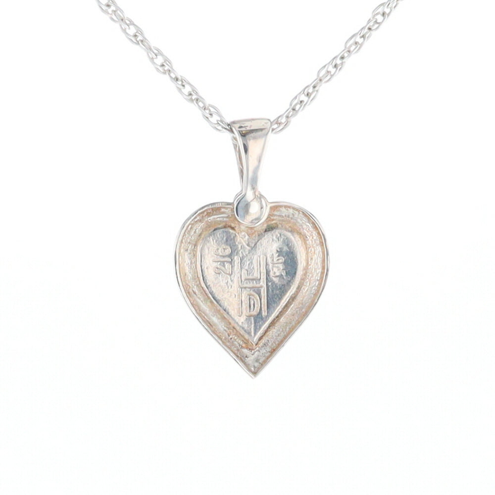 Sterling Silver Gold Quartz Inlaid Heart Pendant - G3