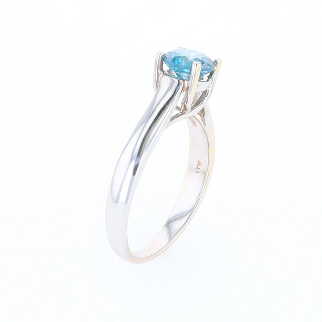 Blue Diamond Solitaire Engagement Ring