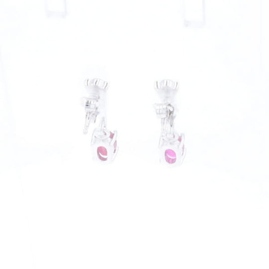 Oval Ruby Dangle Earrings