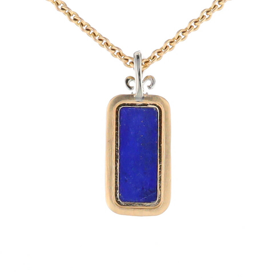 Lapis Milgrain Rectangle Pendant