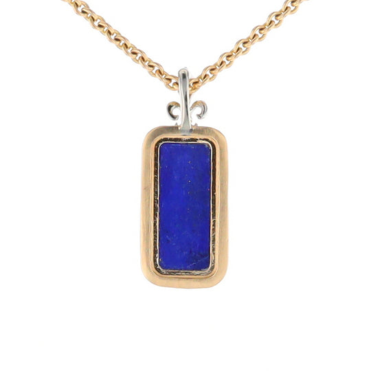 Lapis Milgrain Rectangle Pendant