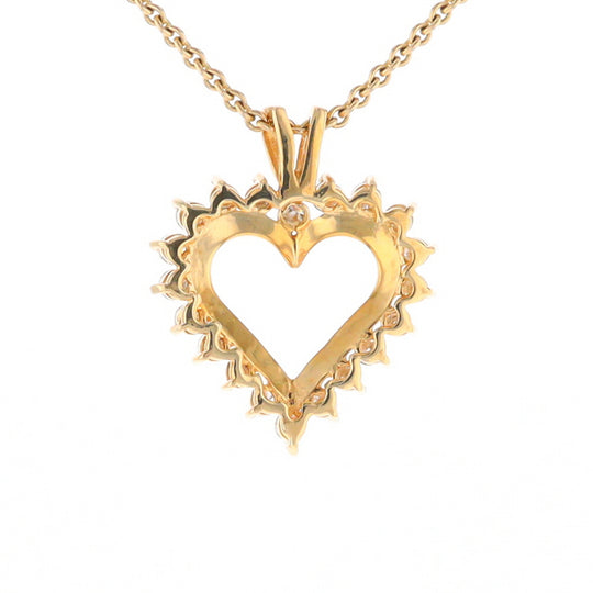 Open Heart Diamond Halo Pendant