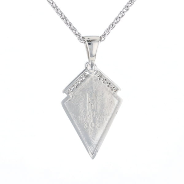 Pietersite Kite Shaped Inlaid Pendant with 0.19ctw Diamonds