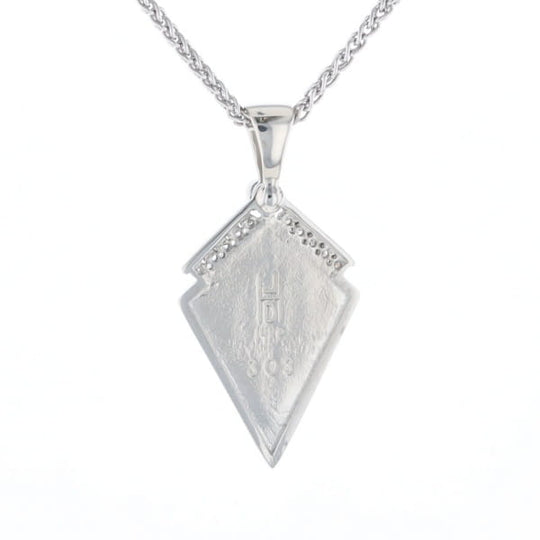 Pietersite Kite Shaped Inlaid Pendant with 0.19ctw Diamonds