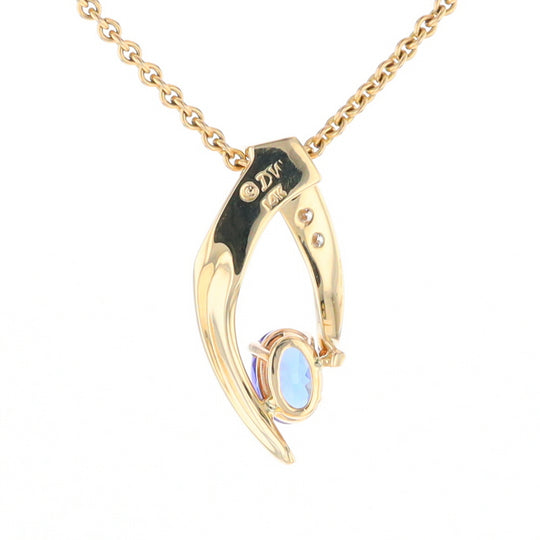 Synthetic Sapphire & Diamond Slide Pendant