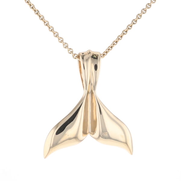 Whale Tail Necklaces Natural Gold Quartz and Nuggets Inlaid Pendant