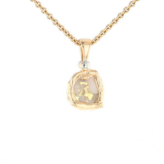 Gold Quartz Freeform Pendant - G1