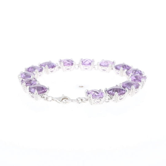 Amethyst Bracelet With Silver Filigree