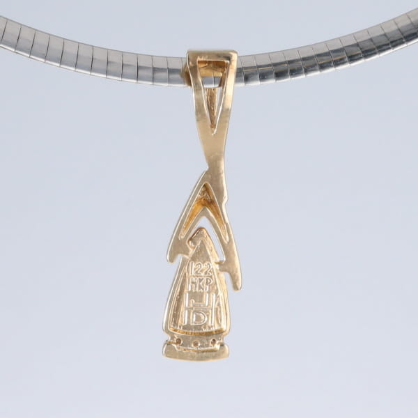 Opal Pendant Triangle Inlaid Design with .06ctw Round Diamonds