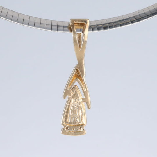 Opal Pendant Triangle Inlaid Design with .06ctw Round Diamonds