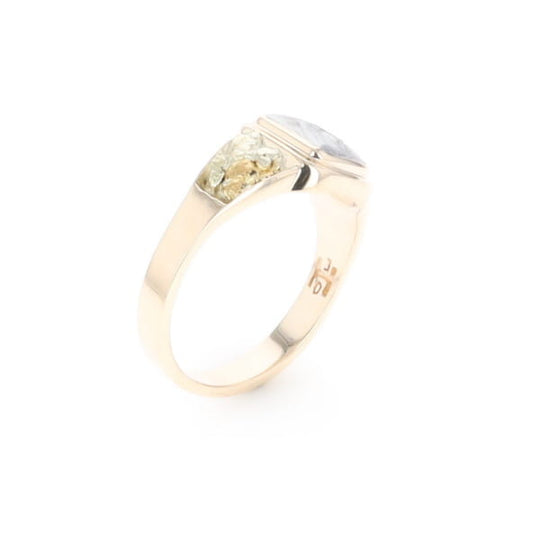 Meteorite & Gold Nugget Ring