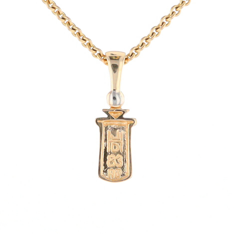 Gold Quartz Banner Shaped Pendant