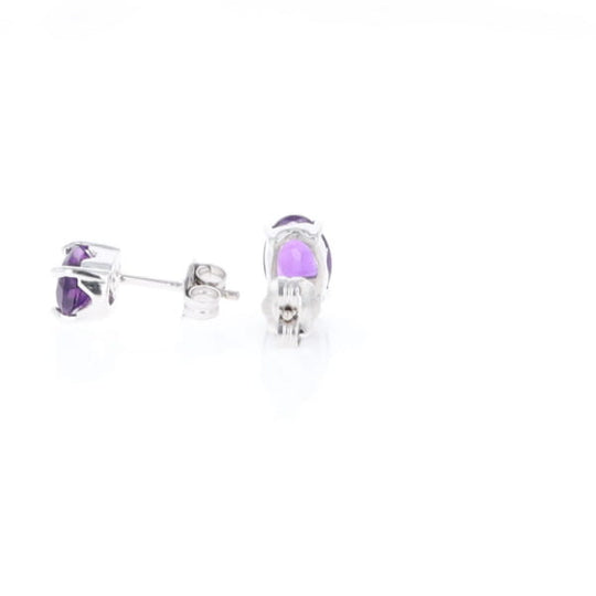 Oval Amethyst Stud Earrings