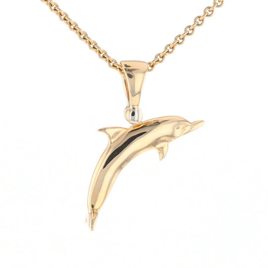 Gold Quartz Dolphin Pendant - G2