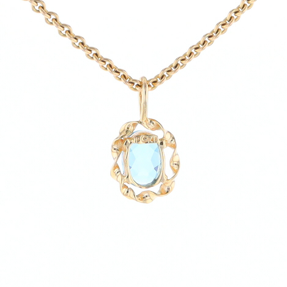 Blue Topaz Twisted Frame Pendant