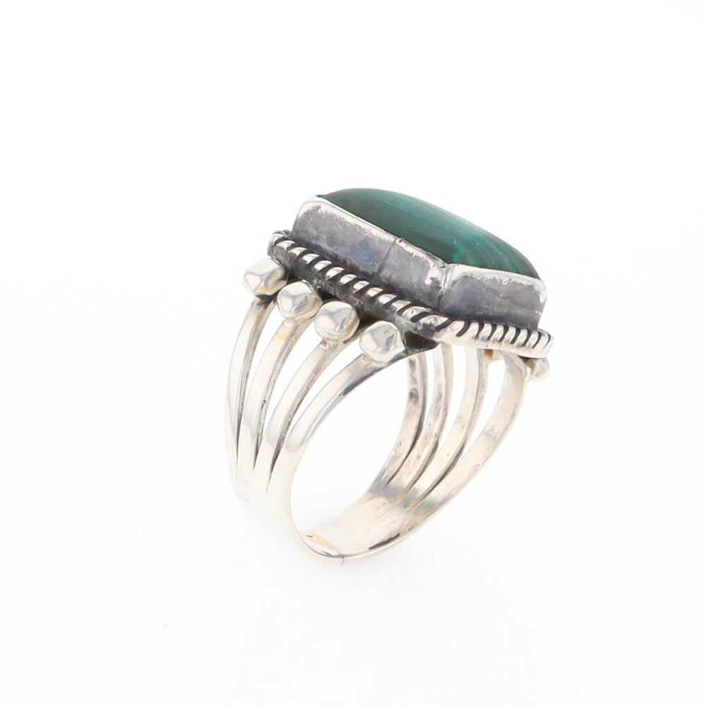 Native Rectangle Malachite Ring