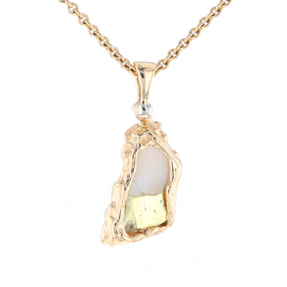 Rough Gold Quartz Freeform Pendants