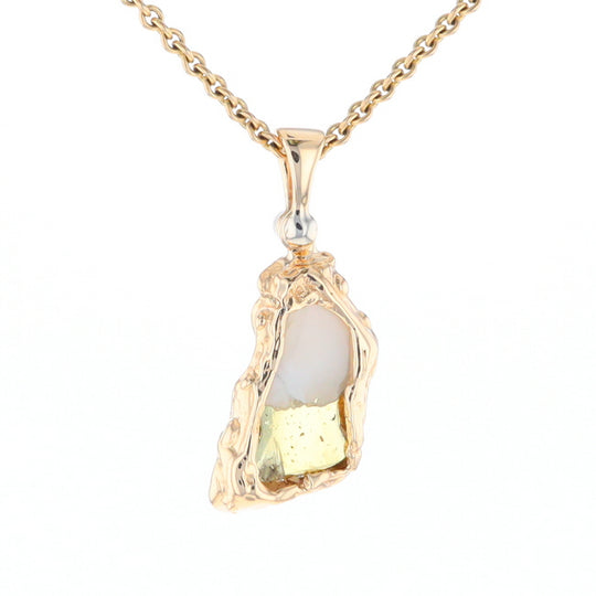 Rough Gold Quartz Freeform Pendants