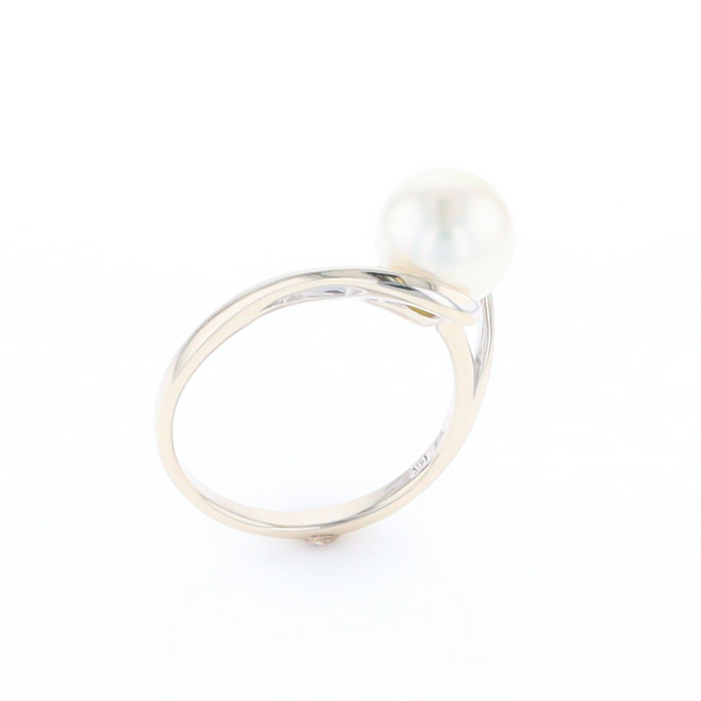 Pearl Solitaire Bypass Ring