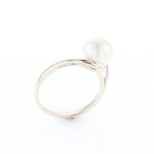 Pearl Solitaire Bypass Ring