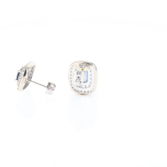 Double Halo Sapphire Earrings