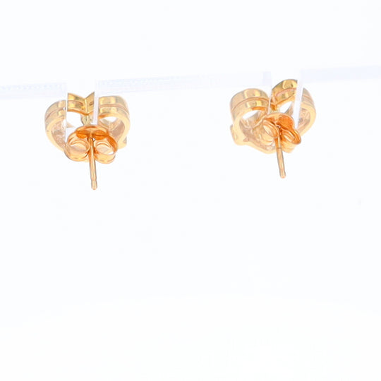 10K Two-Tone Gold Heart and Diamond Earrings
